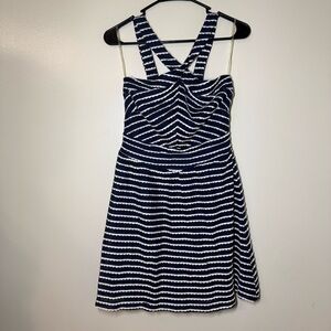 Paper‎ Doll Crisscross Navy and White Mini Dress